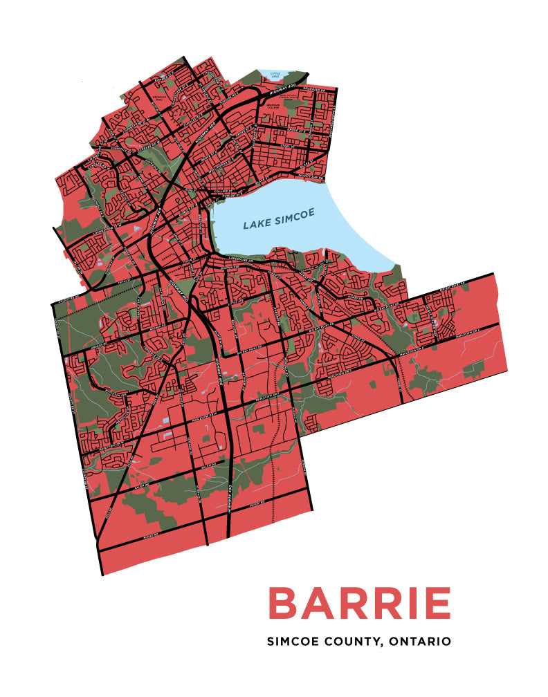 Barrie - Full City Map Print