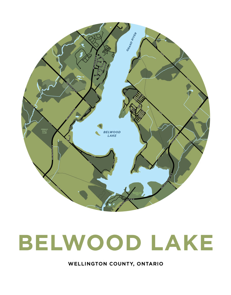 Belwood Lake Map Print