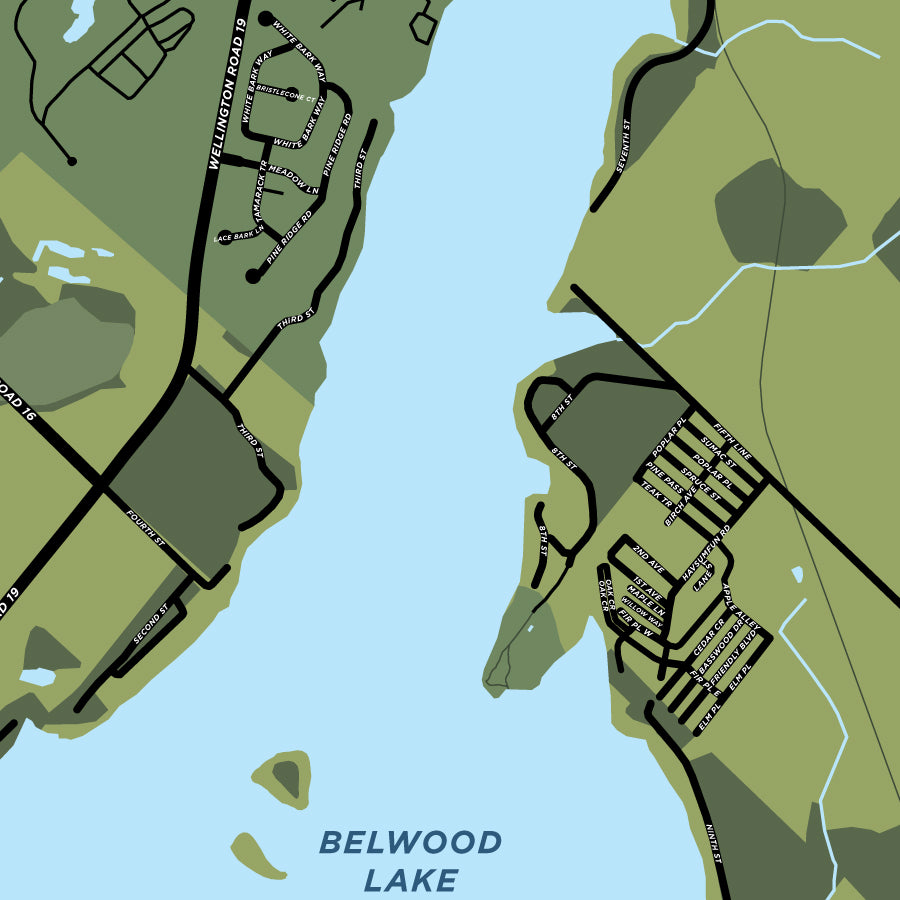 Belwood Lake Map Print