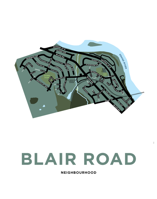 Blair Road Neighbourhood Map Print