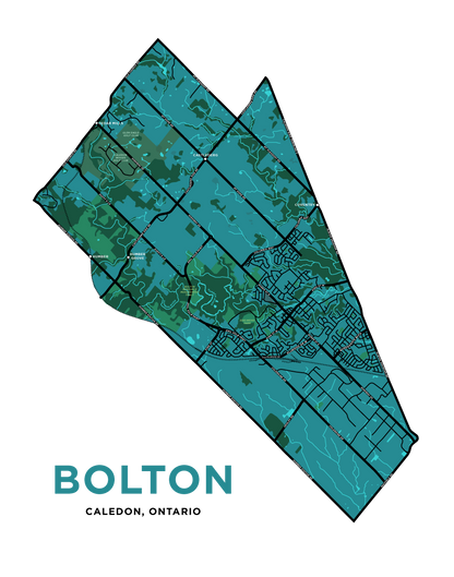 Bolton, Ontario Map Print