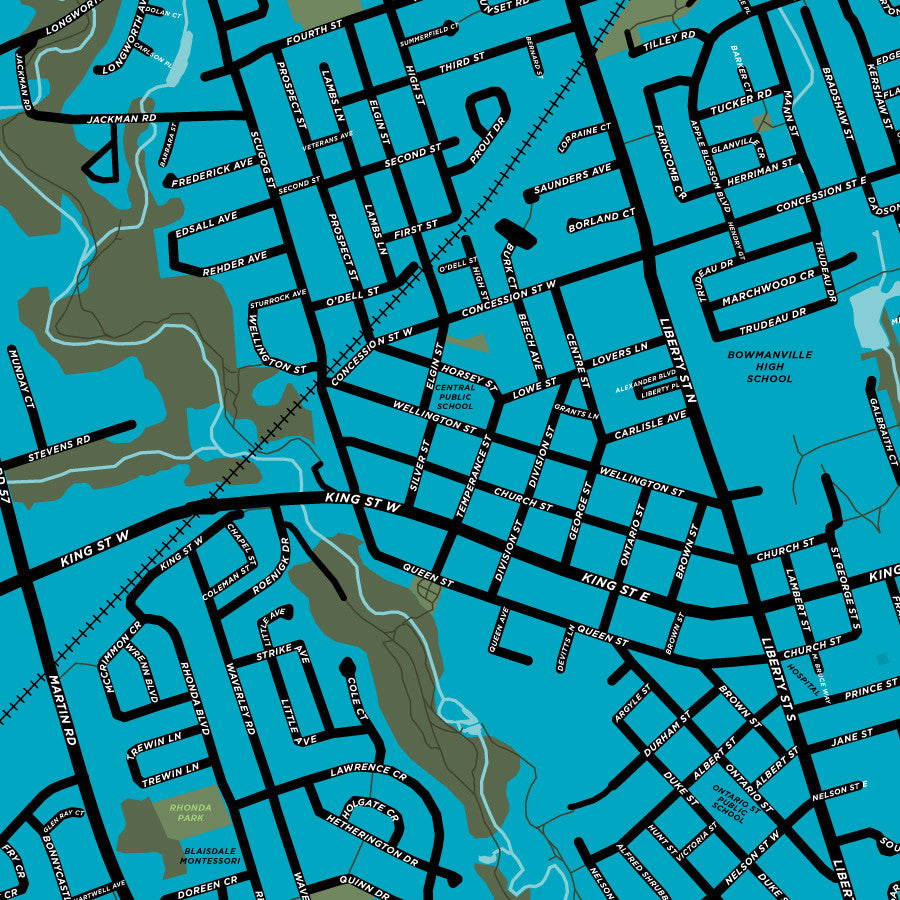 Bowmanville Map Print