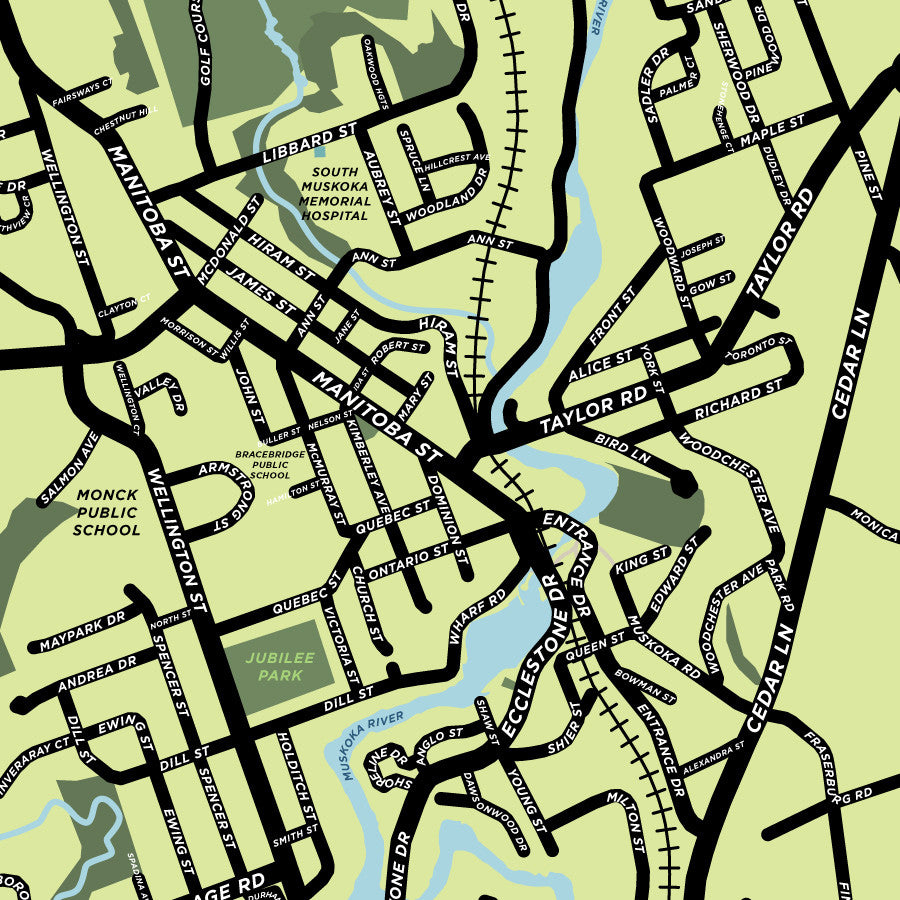 Bracebridge Map Print