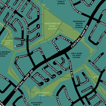 G Section Neighbourhood Map Print