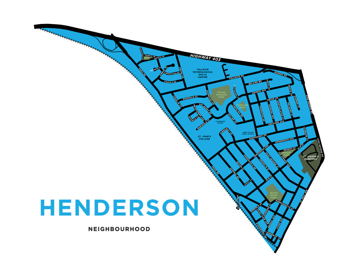 Henderson Neighbourhood Map (Brantford)