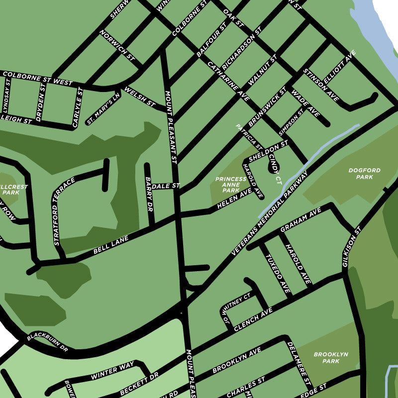 West Brant Neighbourhood Map Print