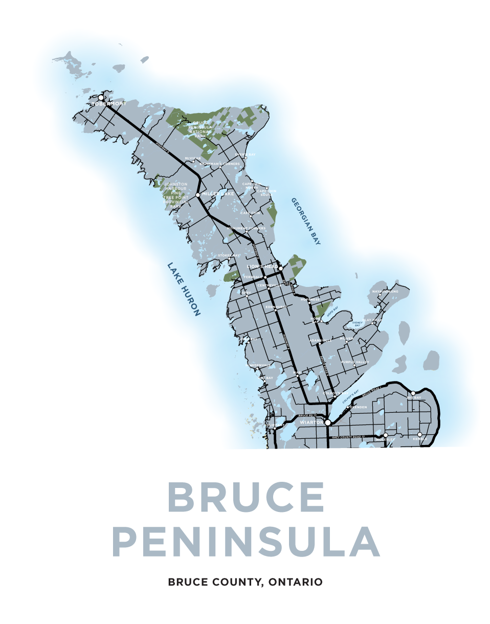 Bruce Peninsula Map Print