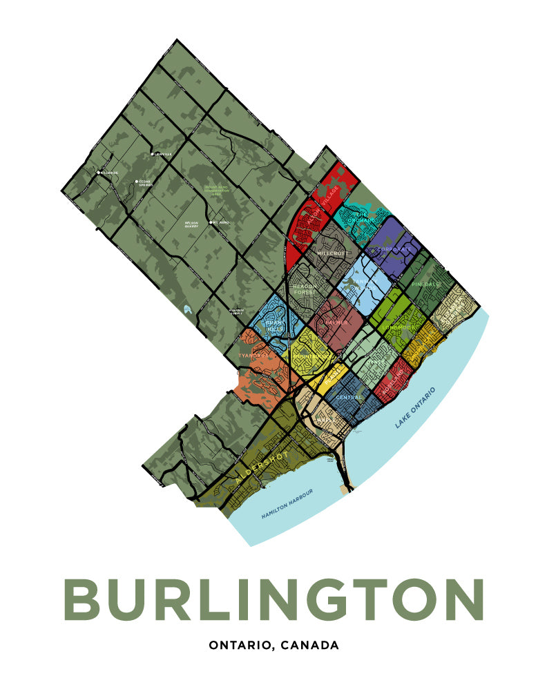 Burlington Neighbourhoods Map