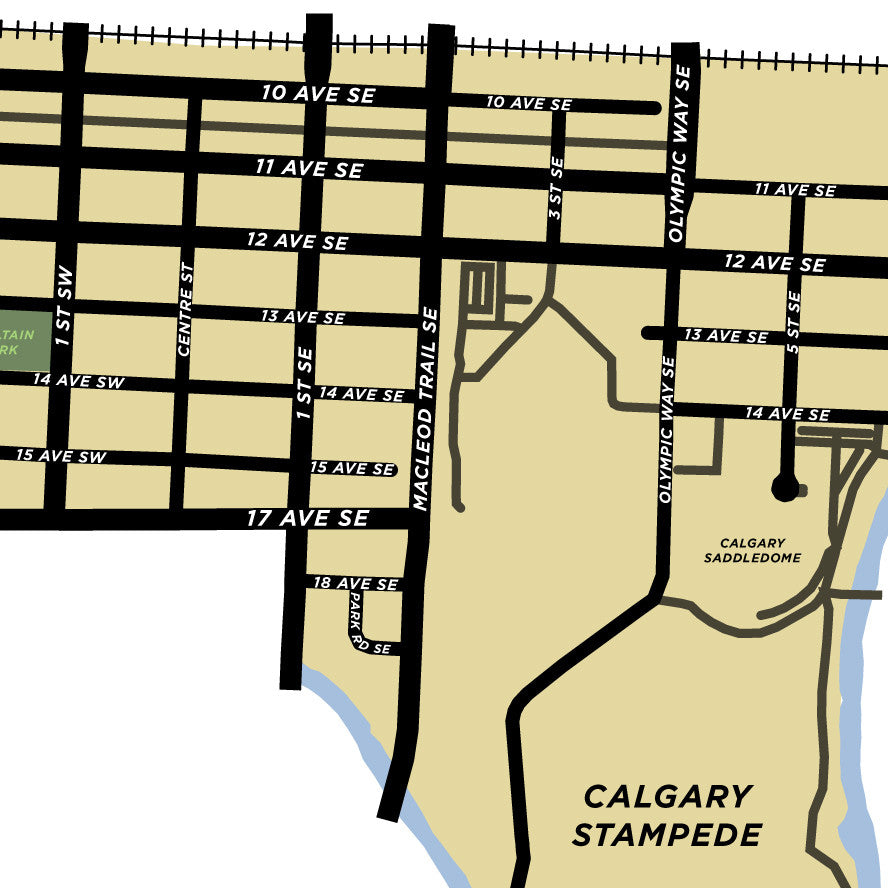 Beltline Neighbourhood Map Print (Calgary)