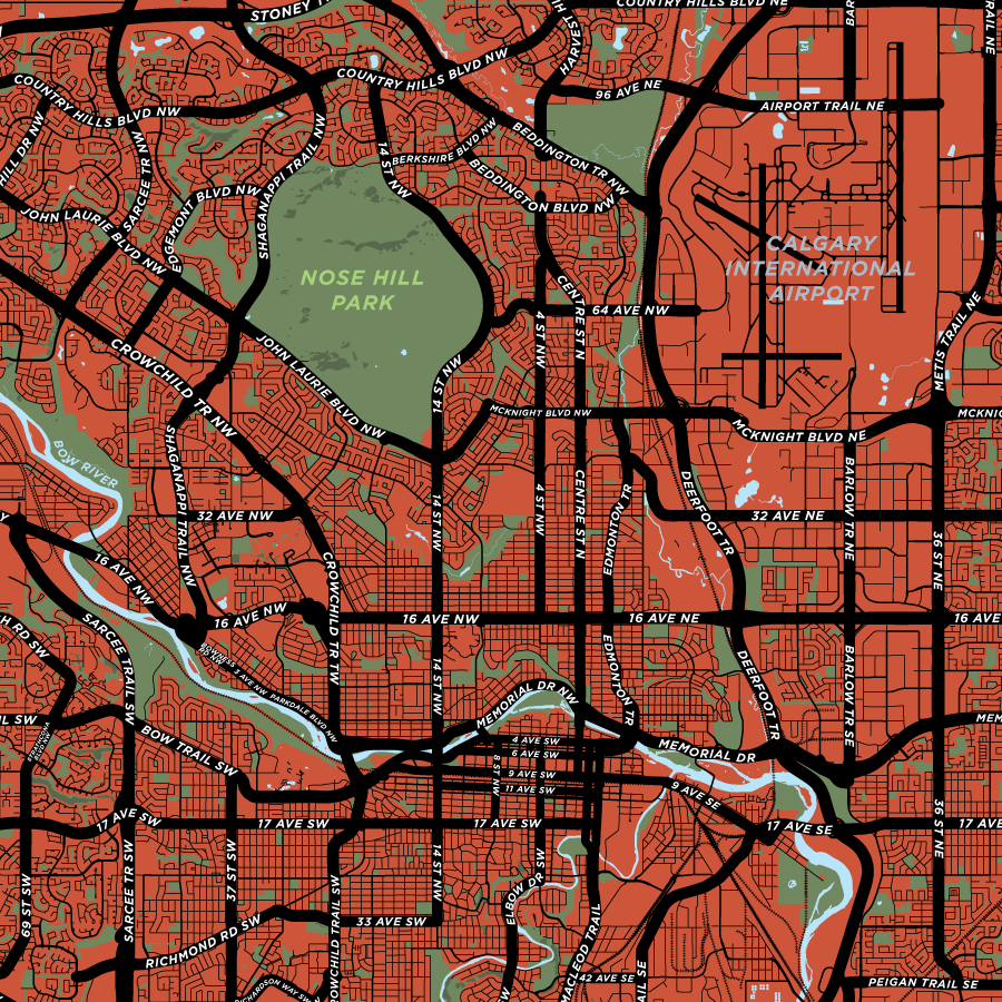 Calgary - Full City Map Print