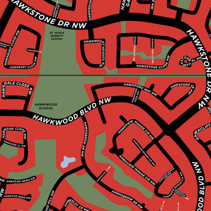 Hawkwood Neighbourhood Map Print