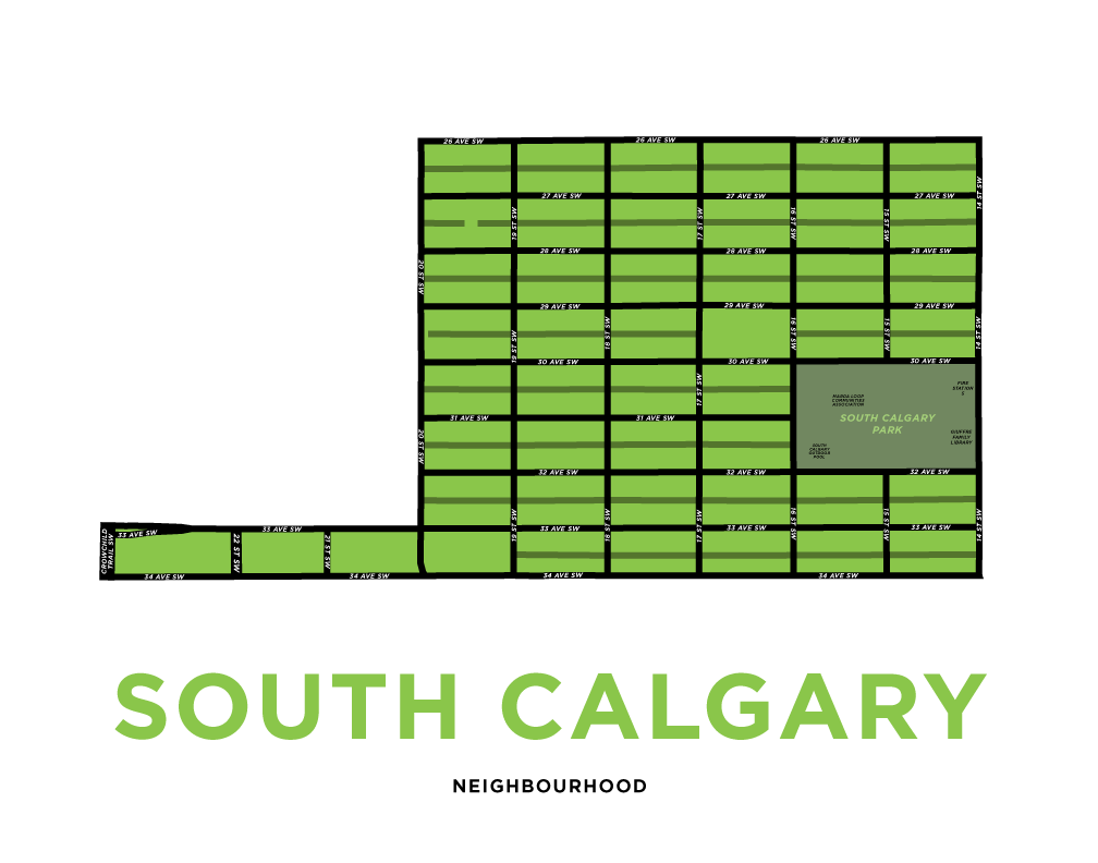 South Calgary Map Print