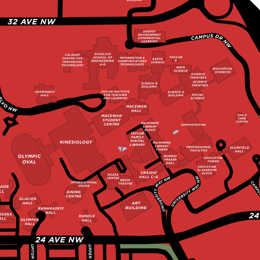 University of Calgary Map Print