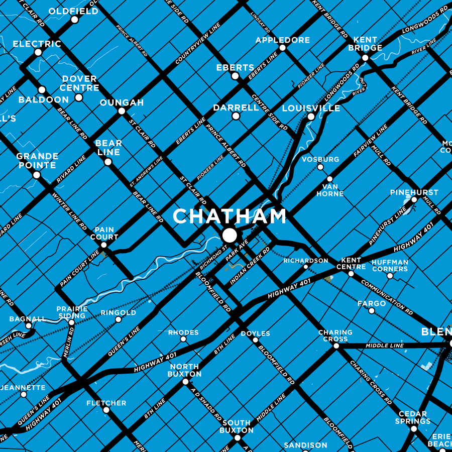 Chatham-Kent Map Print