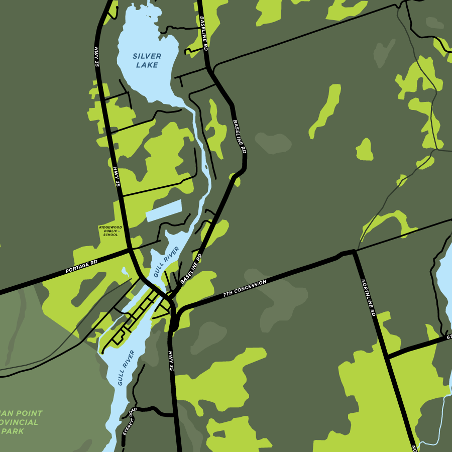 Coboconk Map Print - Extended Version