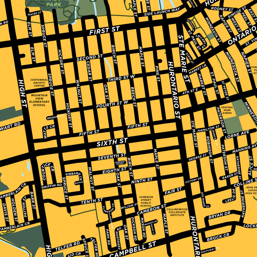 Collingwood Map Print (Downtown)