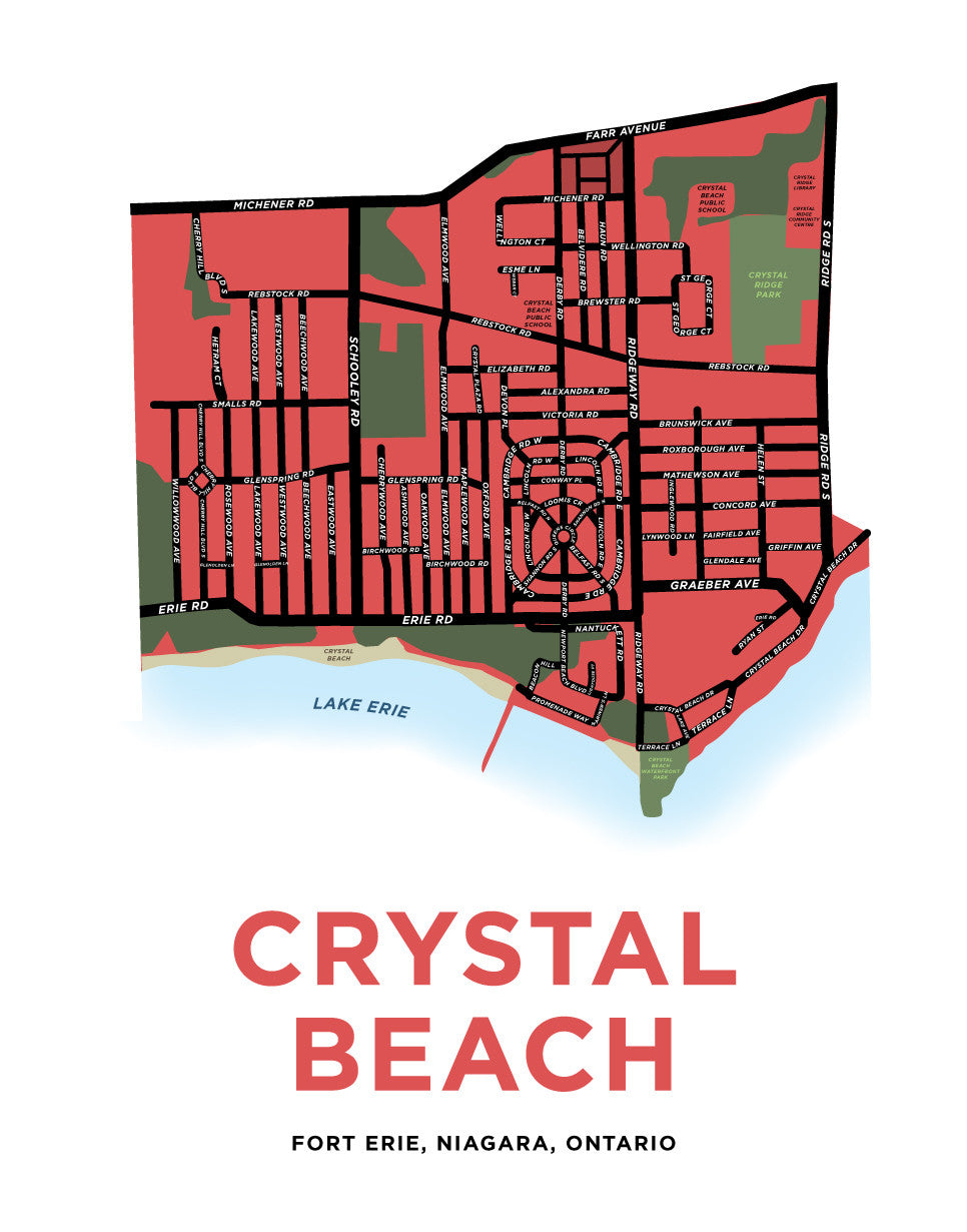 Crystal Beach Map Print