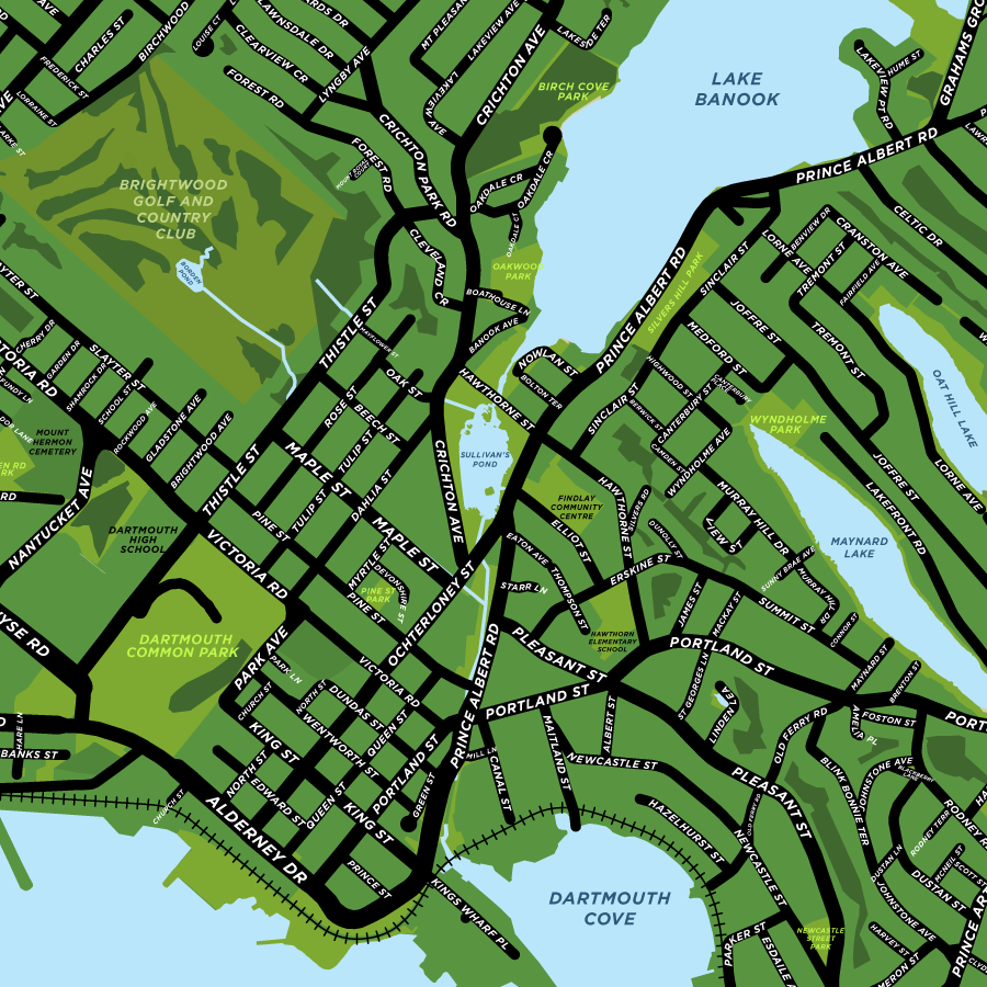 Dartmouth Centre Map Print