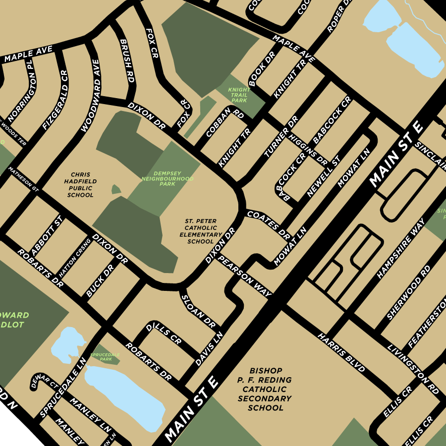 Dempsey Neighbourhood Map Print