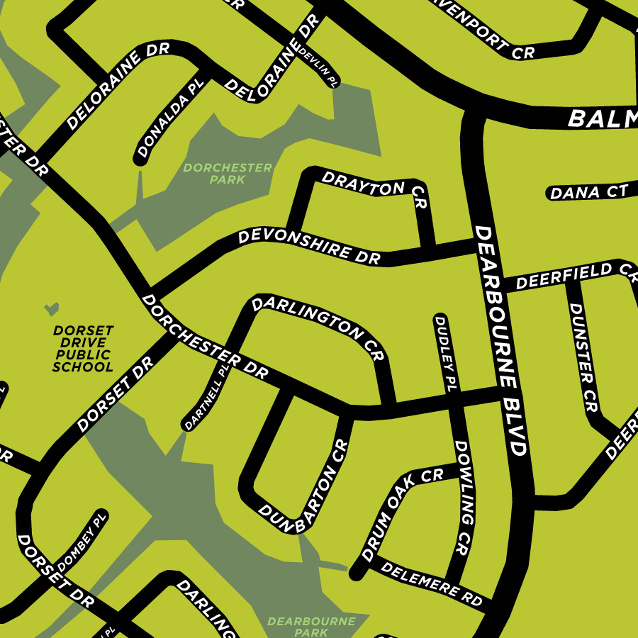 D Section Neighbourhood Map Print