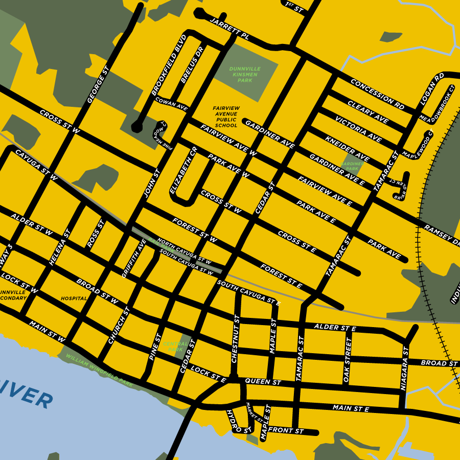 Dunnville Map Print