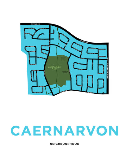 Caernarvon Neighbourood Map Print