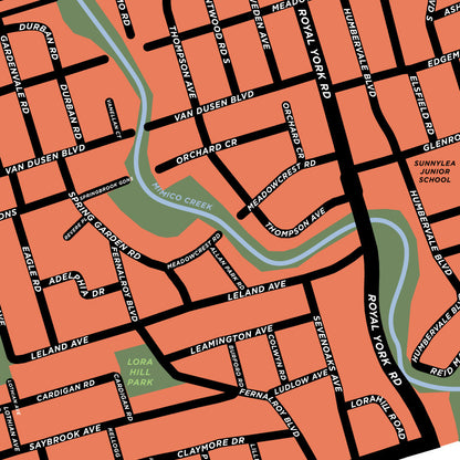 Sunnylea Neighbourhood Map Print