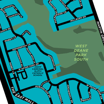 West Deane Park Neighbourhood Map Print