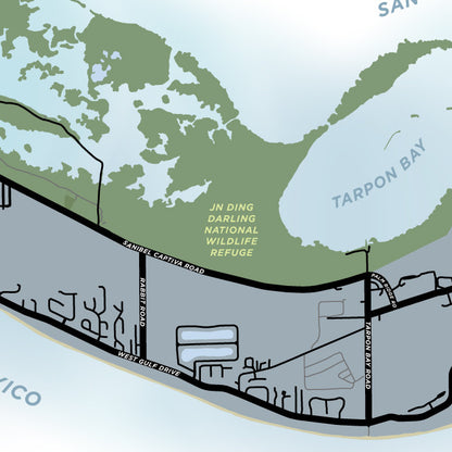 Sanibel Island Map Print (Florida)