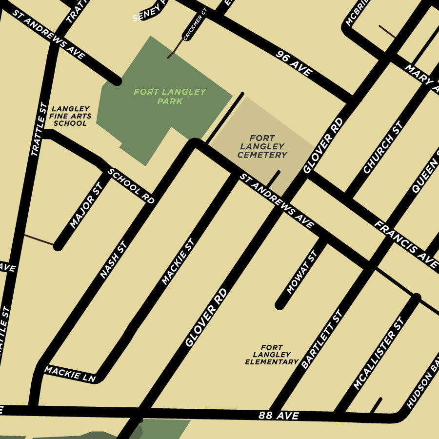 Fort Langley Map Print