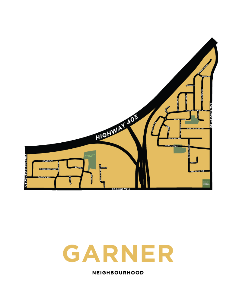 Garner or Harmony Hall Map Print