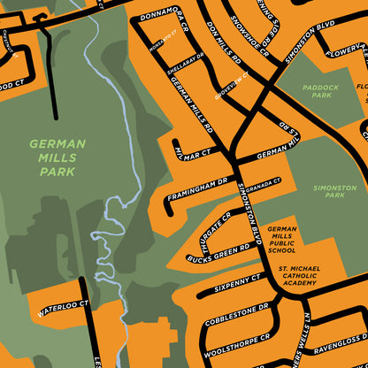 German Mills Neighbourhood Map Print