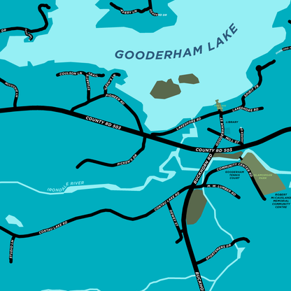 Gooderham Lake Map Print