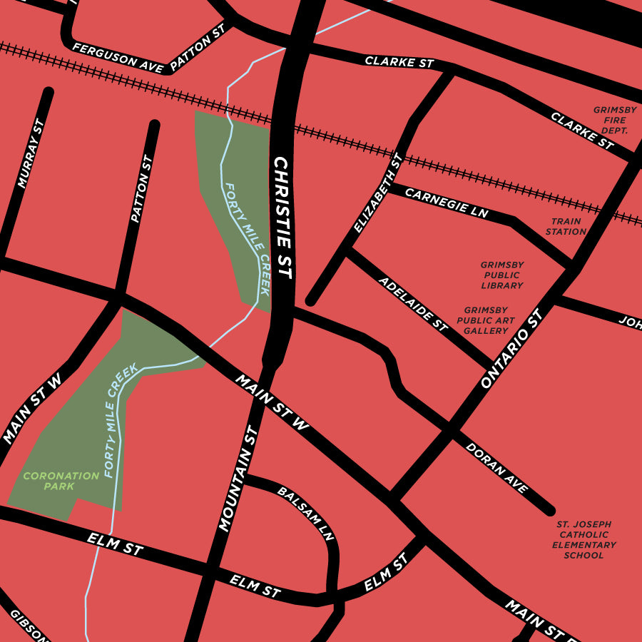 Downtown Grimsby Map Print