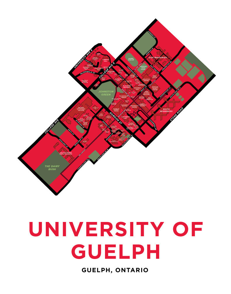 University of Guelph Campus Map Print