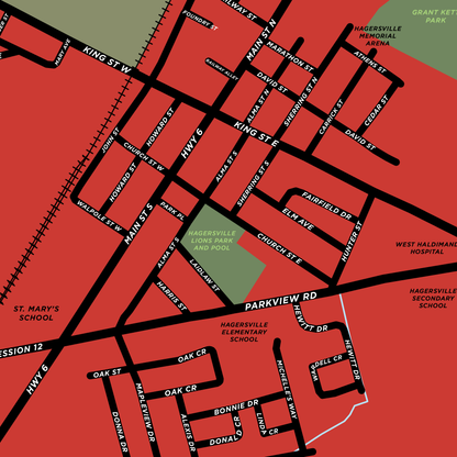 Hagersville Map Print