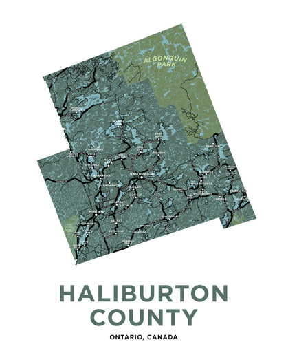 Haliburton County Map Print