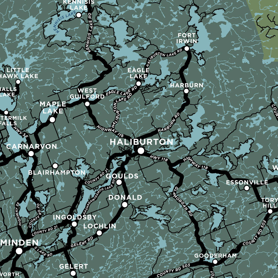 Haliburton County Map Print