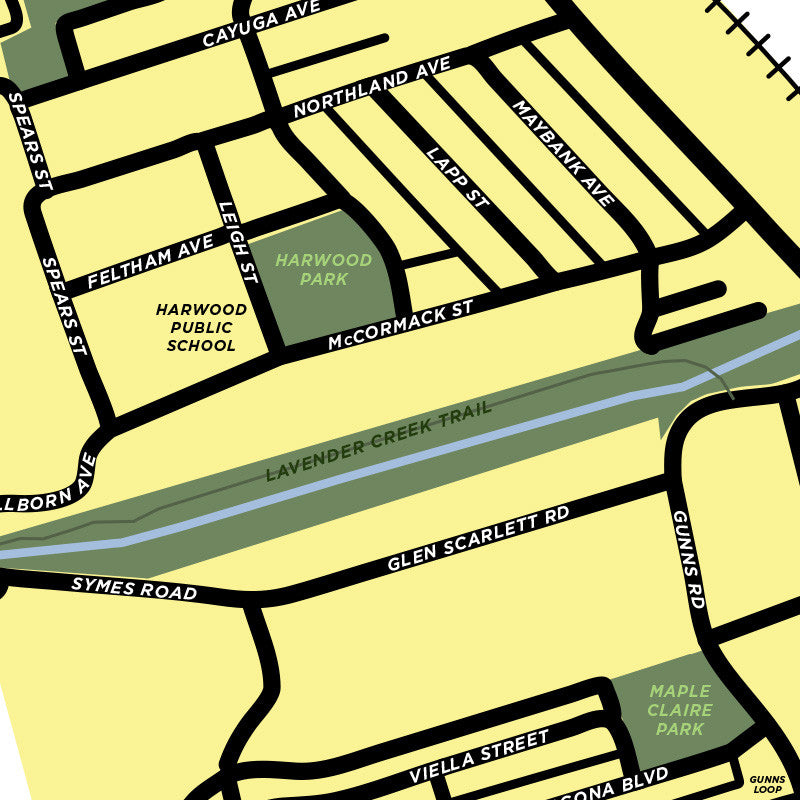 Harwood Neighbourhood Map Print