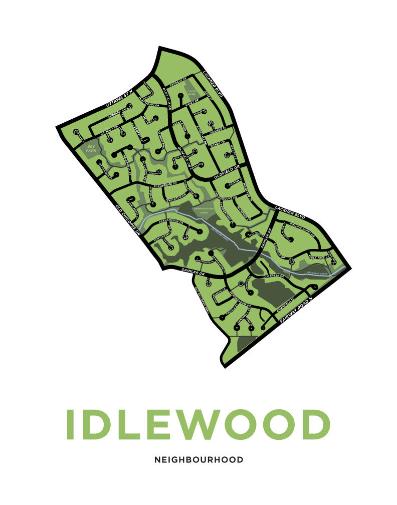 Idlewood Neighbourhood Map Print