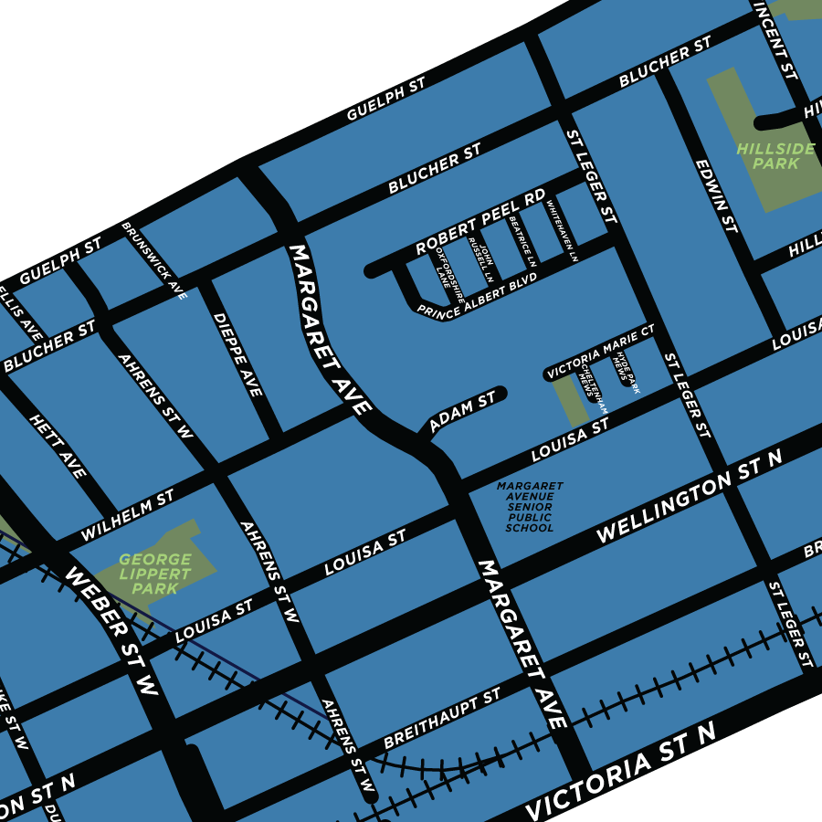 Mount Hope Huron Park Neighbourhood Map Print (Kitchener)