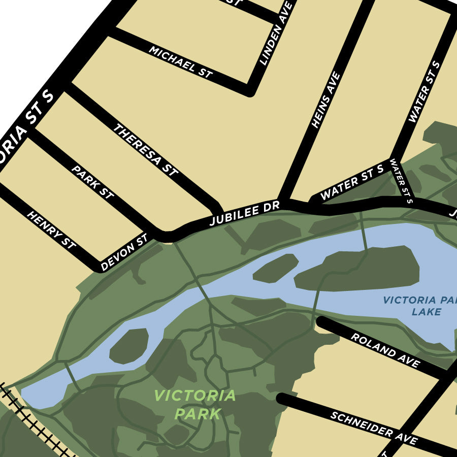 Victoria Park Neighbourhood Map Print