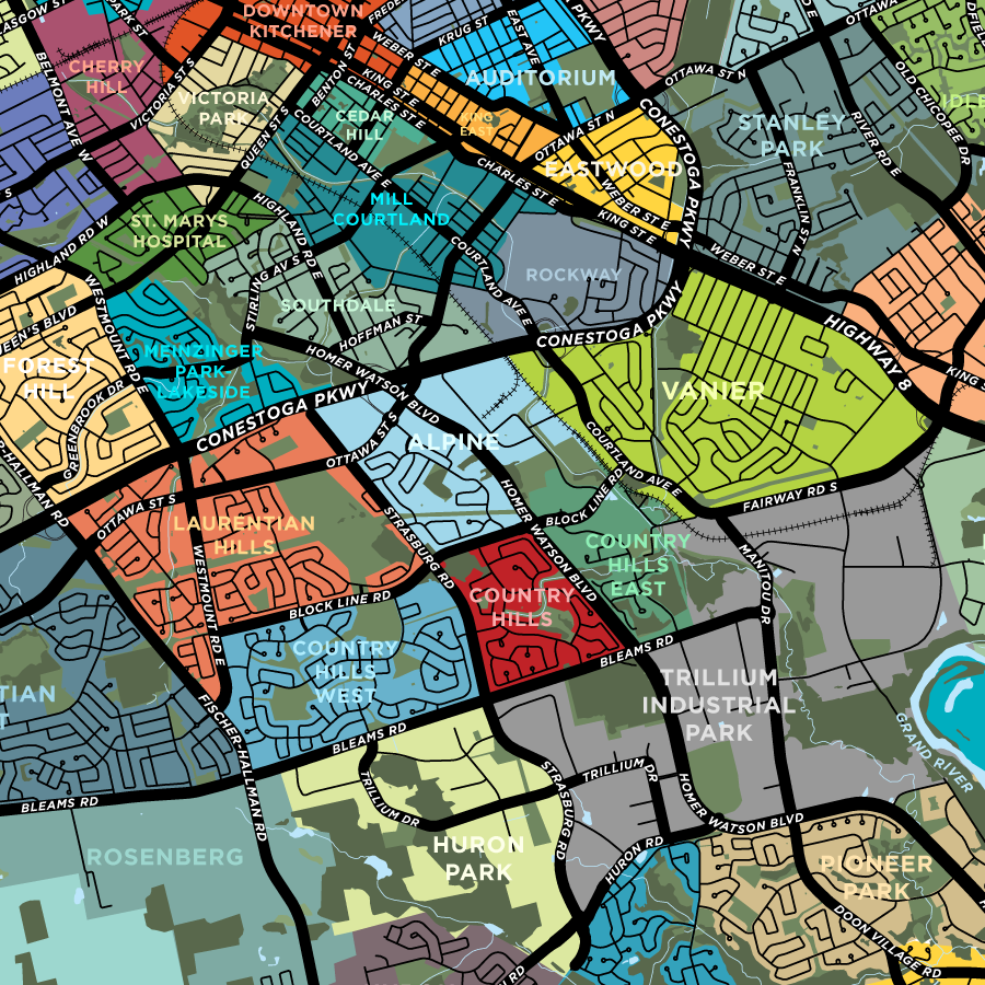 Kitchener - Full City Map Print