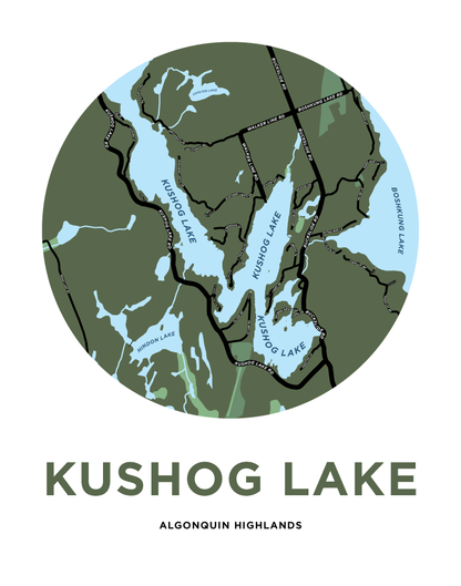 Kushog Lake Map (South End)