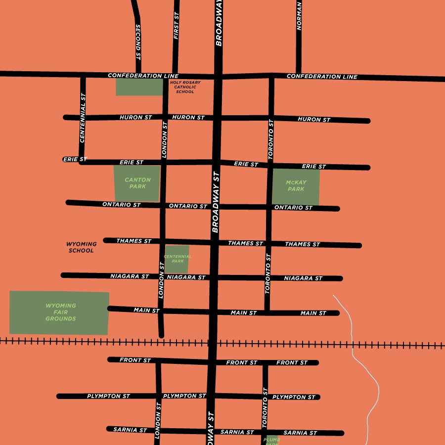 Wyoming Map Print (Lambton County, Ontario)