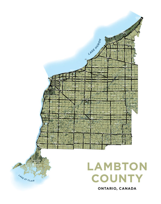 Lambton County Map Print