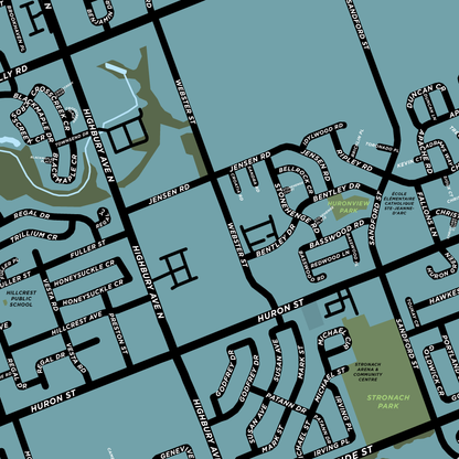 Huron Heights Neighbourhood Map Print