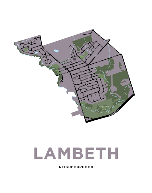 Lambeth Neighbourhood Map Print