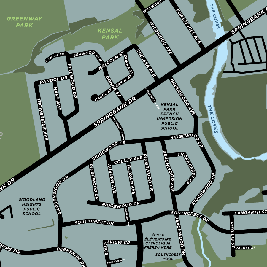 Southcrest Neighbourhood Map Print