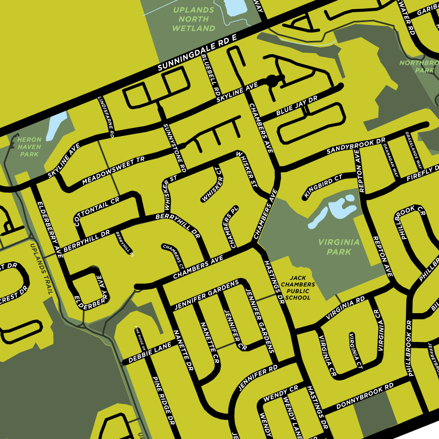 Uplands Neighbourhood Map Print